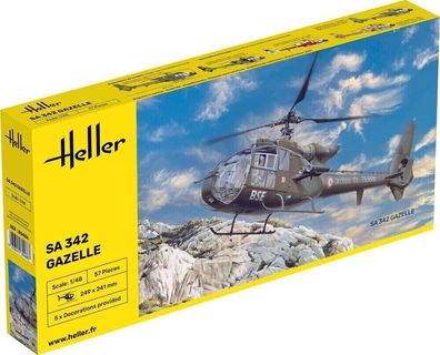 Heller SA 342 Gazelle Hubschrauber in 1:48 1000804860 Bausatz 80486