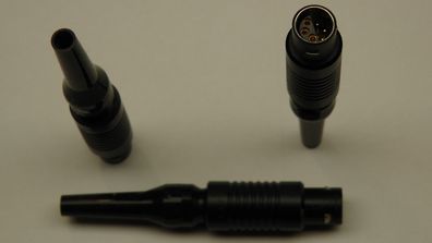 LEMO Größe 2S Kabel Stecker 6 polig FFA.2S.306 mit Knickschutz in schwarz