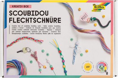 folia 73019 - Kreativ Box Scoubidou Flechtschnüre, Bastelset mit 197 Teilen inkl. ...
