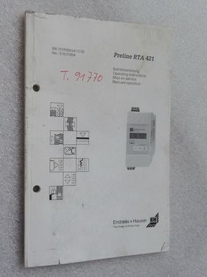 Endress & Hauser Preline RTA 421 Grenzwertschalter Betriebsanleitung Dokumentat