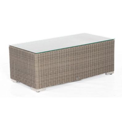 Sonnenpartner Lounge-Tisch Residence 120x60 cm Aluminium mit Polyrattan stone-grey m
