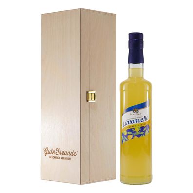 Di Alfino Limoncello Liquore mit Geschenk-Holzkiste
