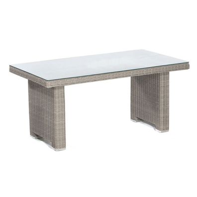Sonnenpartner Dining-Tisch Residence 140x80 cm Aluminium mit Polyrattan stone-grey m