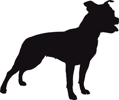Hu13b, 1 Aufkleber Hund Wandtattoo Staffordshire Bull Terrier 20 cm