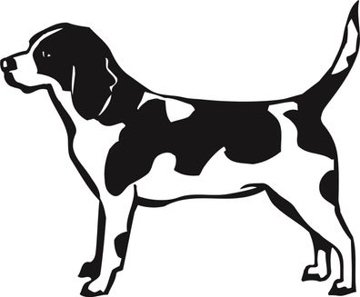 Hu26, 1 Aufkleber Hund Wandtattoo Beagle 10 cm