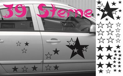 Stern1 Sterne Autoaufkleber Aufkleber Sticker Wandtattoo 39 Sterne