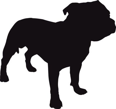 Hu11, 1 Aufkleber Hund Wandtattoo Staffordshire Bull Terrier 10 cm