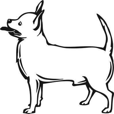 Hu32 , 1 Aufkleber Hund Dog Wandtattoo Chihuahua 10 cm