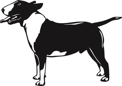 Hu30b, 1 Aufkleber Hund Dog Wandtattoo Bull Terrier 20 cm