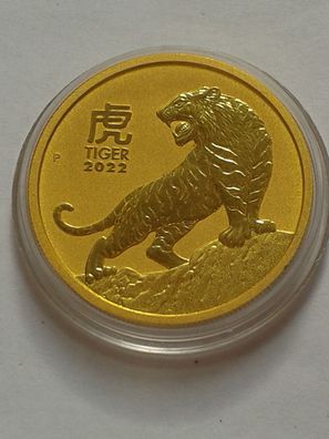 Original 100$ 2022 Australien Lunar Tiger 1 Unze Gold 9999er 100 Dollars 2022 Tiger