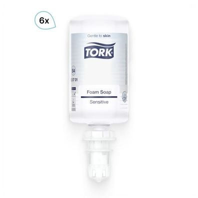 Tork Schaumseife Sensitive, 6x1.000ml, Haut- & Händeseife, duftstofffrei, System S4