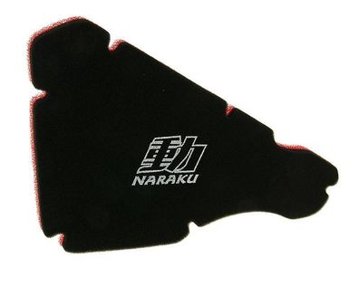 Naraku Luftfilterschaum Double Layer black für Roller mit Piaggio Motor (-1998)