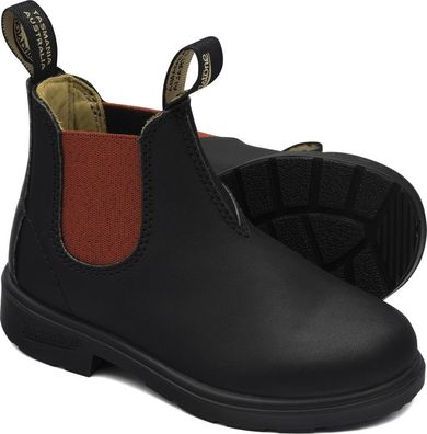 Blundstone Kinder Stiefel Boots #581 Leather Elastic (Kids) Black/ Red