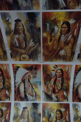 Decoupage Papier Bogen 70 x 50 cm Vintage Häuptling Indianer Falke