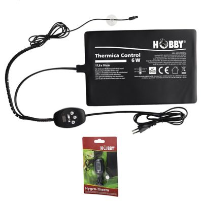 Hobby Thermica Control 6 W inkl. Hygro-Therm - Heizmatte + Hygrometer / Thermometer