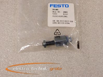Festo Flexo-Kuplung FK-M6 Mat.-Nr.: 2061 Serie: B243 ungebraucht in versiegelter