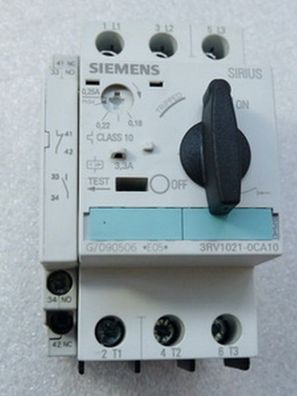 Siemens 3RV1021-0CA10 Leistungsschalter + 3RV1901-1A Hilfsschalter