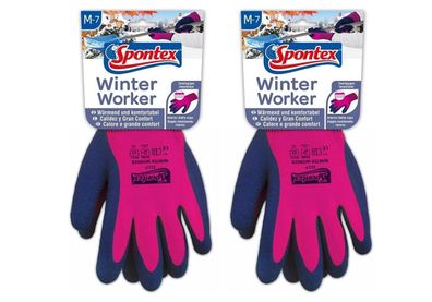 Spontex 2er Pack Größe M Winter Worker Handschuhe Arbeitshandschuhe Kälteschutz