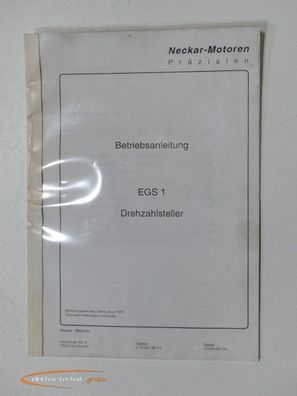 Neckar Motoren Betriebsanleitung für EGS 1 Drehzahlsteller