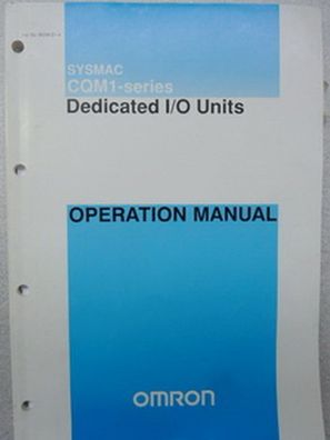 Omron CQM1-series Sysmac Dedicated I/0 Units Handbuch