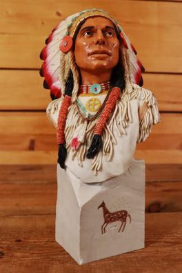 Castagna Indianer Büste Häuptling 26,8 cm von 1994 / Westernserie #N