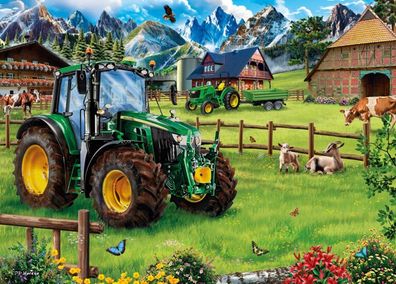 Alpenvorland mit Traktor: John Deere 6120M
