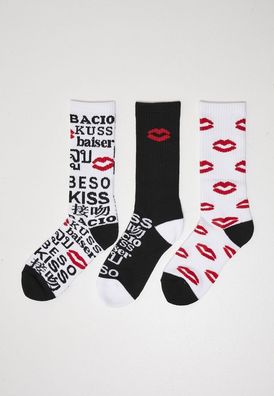 Mister Tee Socken Kiss Socks 3-Pack Black/ White/ Red