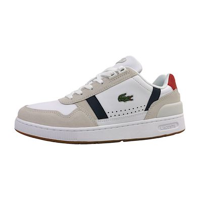 Lacoste T-Clip Tricolor Sneaker 40SFA0043 Weiß 407- White/ Navy/ Red