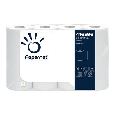 Papernet Küchenrolle 416596, 4 Rollen, 3-lagig - Packung | Packung (4 Rollen)