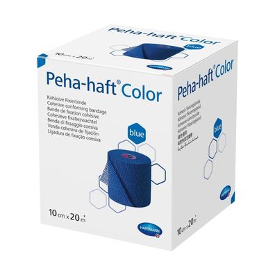 Hartmann Peha-haft Color elastische Fixierbinde, blau 10 cm x 20 m | Packung (1 Stück
