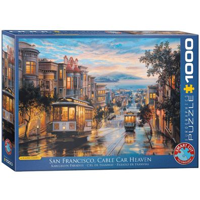 Eurographics Puzzle San Francisco Kabelbahn Himmel von Eugene Lushpin 1000 Teile - NE