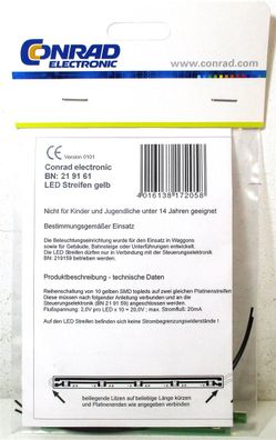 Conrad 219161 Bausatz LED-Streifen gelb Innenbeleuchtung OVP (Z65-8F)