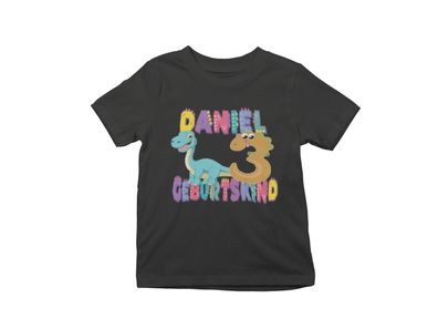 Bio Baumwolle T-Shirt Dino Dinosaurier Brontosaurus Geburtstag Personalisiert