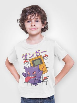 Bio Baumwolle Kinder T-Shirt Poke Taschenmonster Pika Gameboy Evolie Gengar
