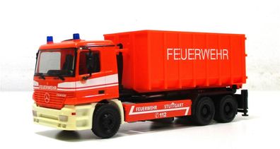 Modellauto H0 Herpa LKW MB Actros Absetzcontainer Feuerwehr Stuttgart