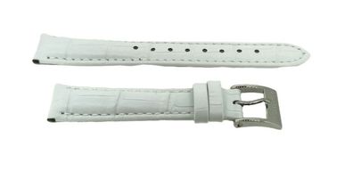 Nautica | Uhrenarmband 16mm weiß Leder gepolstert Kroko-Optik A10507M