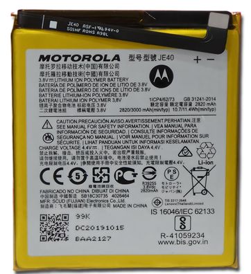 Original Motorola JE40 Akku Accu Batterie Für Motorola Moto G7 Play 3000mAh