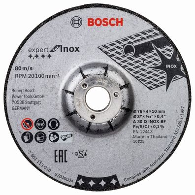 Bosch Schruppscheibe 76x4x10 EXP for Inox 2608601705 für Mini-Winkelschleifer