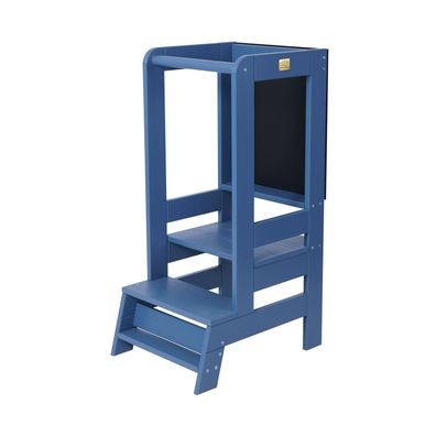 MeowBaby® Lernturm Küchenhelfer mit einer Tafel für Kinder Kitchen Helper, Blau.