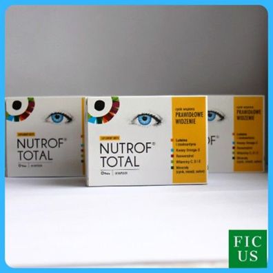Nutrof Total 180 Kapsel Nahrungsergänzungsmittel für gesunde Augen Lutein Omega 3 TOP