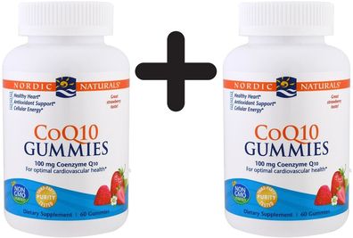 2 x CoQ10 Gummies, 100mg Strawberry - 60 gummies