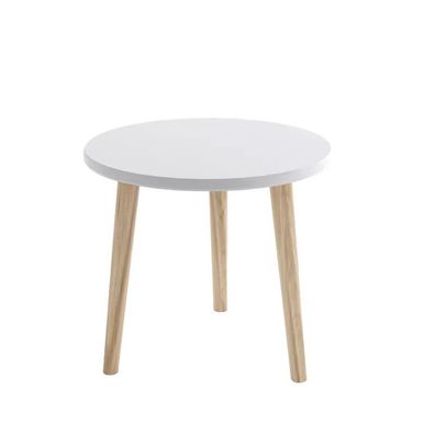 BETTSO Couchtisch Kaffeetisch runder Tisch Beistelltisch 60 x 49 cm IKON Weiß