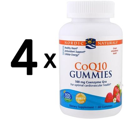 4 x CoQ10 Gummies, 100mg Strawberry - 60 gummies