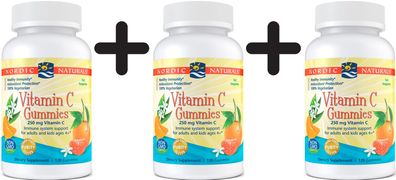 3 x Vitamin C Gummies, 250mg Tangerine - 120 gummies