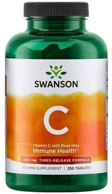Vitamin C with Rose Hips, 1000mg Timed-Release - 250 tabs