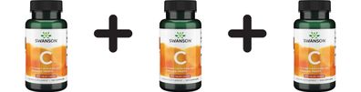 3 x Vitamin C with Rose Hips, 500mg - 100 caps