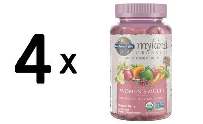 4 x Women's Multi Gummies - mykind Organics, Organic Berry - 120 vegan gummy drops