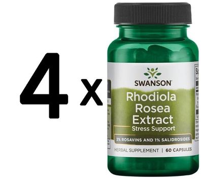 4 x Rhodiola Rosea Extract - 60 caps