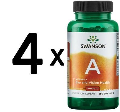 4 x Vitamin A, 10 000 IU - 250 softgels