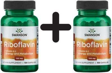 2 x Vitamin B-2 (Riboflavin), 100mg - 100 caps